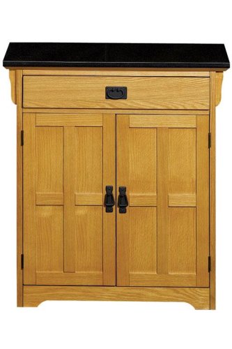 Wood Dr Cabinet W/blk Grnt Tp 31w Light Oak