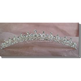 Bridal Wedding Tiara Comb With Round Crystals 71574
