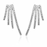 Sterling Silver Delicate Simulated Diamond CZ Earrings