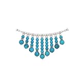 Sterling Silver Turquoise Designer Necklace - 20''