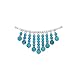 Sterling Silver Turquoise Designer Necklace - 20''