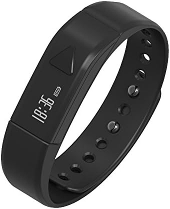 Yescrown Bluetooth Smart Bracelet I5 Vibrating Alarm Calories Count Sports Tracker Watch Waterproof TPU Wristband for IOS Android Smart Phone (Black)