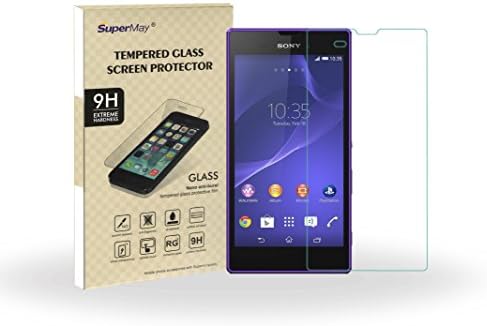 SuperMay® Sony Xperia T3 D5103 Screen Protector, Premium Real Tempered Glass Screen Protector 9H Hardness, 2.5d Rounded Edges, 0.26mm Thickness (SONY Xperia T3)