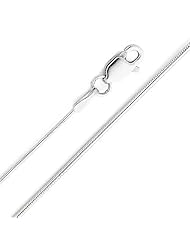 14K White Gold 0.7mm Round Snake Chain Necklace with Lobster Claw Clasp