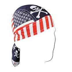 ZANheadgear Flydanna 100 Percentage Cotton Patriotic Skull Bandanna
