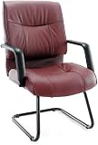 Alera ST43LS30B Stratus Series Leather Guest Chair, Burgundy