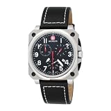 Wenger Men`s 77015 AeroGraph Cockpit Chrono Black Leather Strap Watch
