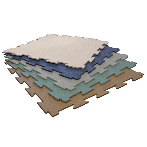 Terra-Flex Interlocking Rubber Flooring - 1/4x24x24 inch - Premium Rubber Tiles
