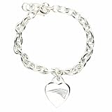 NFL New England Patriots Heart-Charm Bracelet