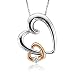 Sterling Silver Heart Solitaire Diamond Pendant Necklace-0.05 carat