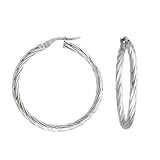 Karat Platinum 30mm Twisted Hoop Earrings