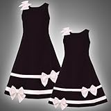 Rare Editions LITTLE GIRLS 4-6X BLACK IVORY SATIN VELVET BOWS and BANDS Special Occasion Wedding Flower Girl Holiday Pageant Party Dress