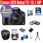 Canon EOS Rebel T1i 500D 15.1 MP Digital SLR Camera with Canon EF-S 18-55mm IS Lens + 16 GB Memory Card + Multi-Coated UV Filter + Multi-Coated Polarizer Filter + Corel MediaOne Plus Software + 11 Piece Accessory Kit + Camera Holster Case + 3 Year Warranty Repair Contract