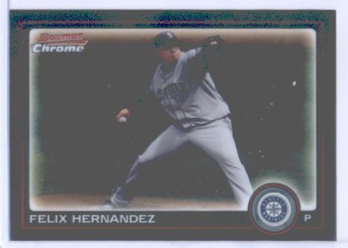 2010 Bowman Chrome Baseball Card # 143 Felix Hernandez  Seattle Mariners  MLB Trading Card in Screwdown Case