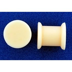 Flesh Color Silicon Plugs - 0g, 11mm long - Sold as a Pair