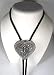 Diamondcut  Heart w/Black Cross  Enamel Religious Bolo Tie