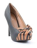 Zebra Round Toe Stiletto Bow Platform Pump -Other Colors Available-