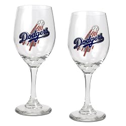 Los Angeles Dodgers MLB 2pc Wine Glass Set - Primary Logo by Great American Products