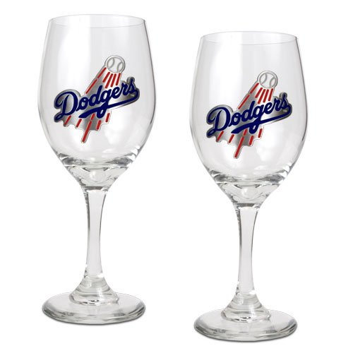 Los Angeles Dodgers MLB 2pc Wine Glass Set - Primary Logo