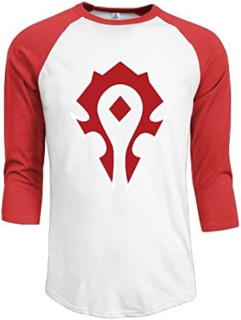 HUASHL Men's World Of Warcraft Horde Symbol 3/4 Sleeve Baseball T Shirts