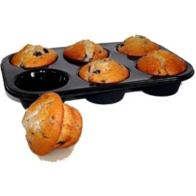 WellBake JUMBO Extra Large Muffin Tray - 6 Cup. Heavy Duty Non-Stick Silicone Bakeware + 10 Year Guarantee. Super Size American Muffins + Cupcakes