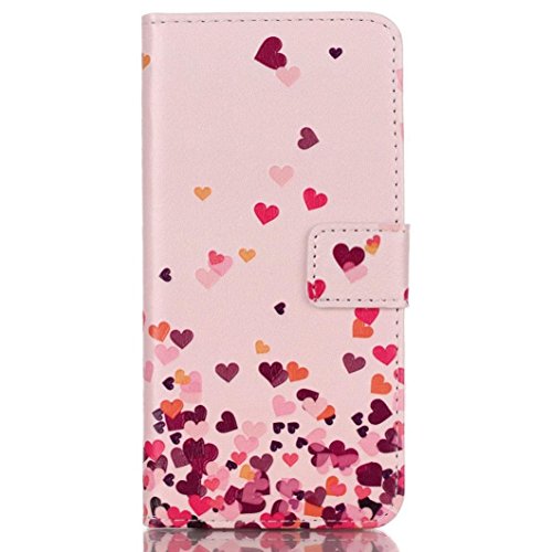 iPhone 6 Plus, LUNIWEI Flip Wallet Heart Dotted Card Slot 5.5 Inch Case Co...