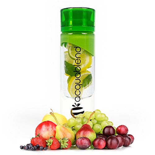 Acquablend Premium 24oz Twist Top Fruit Infuser Water Bottle. Create Your Own Naturally Flavored Fruit Infused Water, Juice, Iced Tea & Sparkling Beverages. Ideal for your Office and Home.
