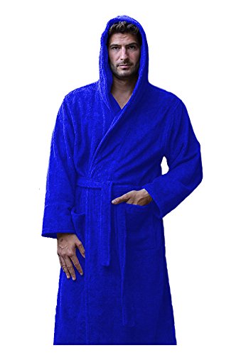 Terry Cotton Hooded Robes for Men and Women, Unisex Adult Bamboo Bathrobes