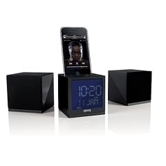 Gear4 CRG-70W - Mini Radiowecker mit 2 separaten Boxen, schwarz mit blauem LED-Display