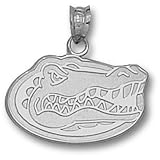 University Of Florida Gator Head 1/2 Pendant (Silver)