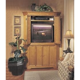 Medium Oak Corner Entertainment Unit
