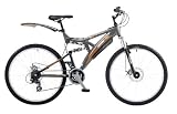 CBR Hurricane Mens Dual Suspension Mountain Bike - 18 Inch, Gray/Orange