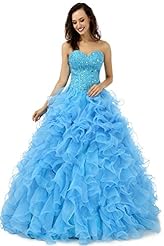 Pleated  Beaded Sweetheart Organza Pageant Dress/Prom Dress/Quinceanera Dress/Party Dress  With Ruffles