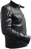 Herren Lederjacke Trend Fashion echtleder Jacke Lamm Nappa Leder Schwarz, Größe:M