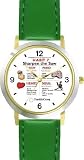 Habit 7 - Sharpen the Saw (English Text) - DELUXE TWO-TONE WATCH from THE 7 HABITS - WATCH COLLECTION BY WATCHBUDDY&reg; - Arabic Numbers - Green Leather Strap-Size-Women's Size-Small