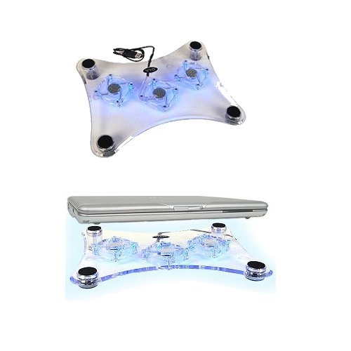 USB2.0 3 FAN Powered Slim smart Laptop Notebook Cooler Pad Cooling Cooler Pad w/Blue LED