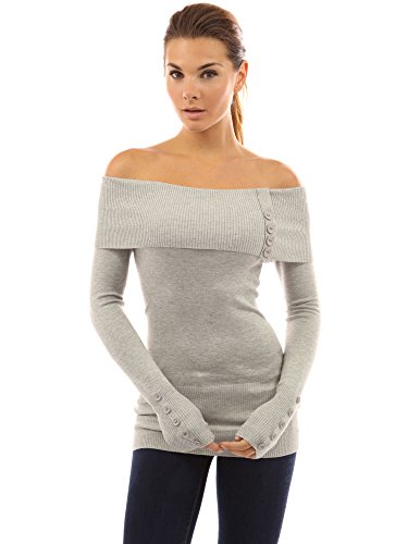 PattyBoutik Women's Off Shoulder Long Sleeve Tunic Sweater