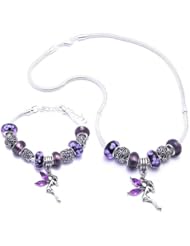 Fairy Charm Bracelet and Necklace Gift Set Girls Pandora Style