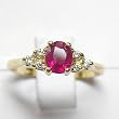 14K Yellow Gold Ruby and Diamond Ring