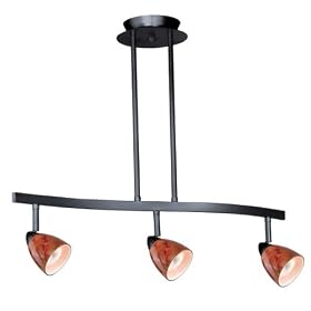 Spot Light Pendant - 3 Light Spot Pendant Lighting Fixture - Dark Bronze - Lava Swirl... by Vaxcel Lighting