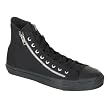 MENS Canvas High Top 2 Zipper Black Sneaker Emo