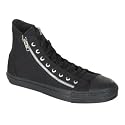 MENS Canvas High Top Chuck Taylor Converse Style 2 Zipper Black Sneaker
