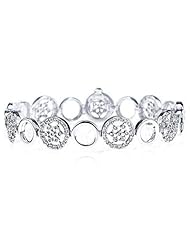 14k White Gold Diamond Geometric Circular Bracelet 14.8g (1 1/2Cttw, SI Clarity, H Color)