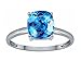1.85 cttw Zoe R(tm) 10k White Gold Genuine Blue Topaz 7mm Cushion Cut Solitaire Engagement Ring - White Gold