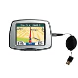 Retractable USB Cable for the Garmin StreetPilot C330 with Power Hot Sync and Charge capabilities - Gomadic Brand w/ TipExchange Technology