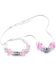 Cat Charm Bracelet and Necklace Gift Set Girls Pandora Style - Gift Boxed