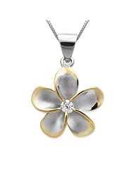 Plumeria Two Tone Necklace with Chain