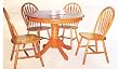 BEAUTIFUL SET OF 4 OAK FINISH CHAIRS WITH ARROW BACK