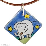 Necklace, 'Starstruck Elephant'