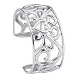 Sterling Silver Filigree Heart Cuff Bracelet 25mm